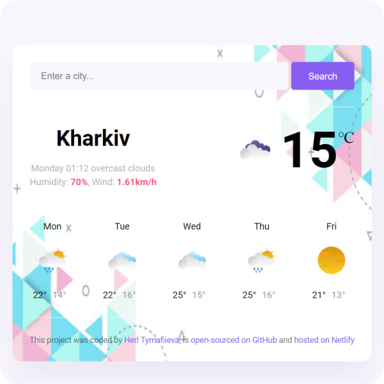 Weather app project previwe